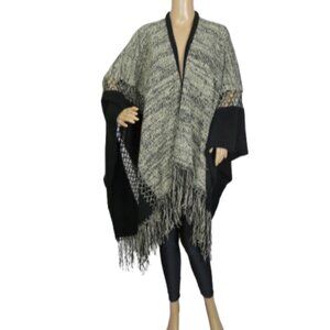 Sun Li Joy Boho Fringe Knit Poncho